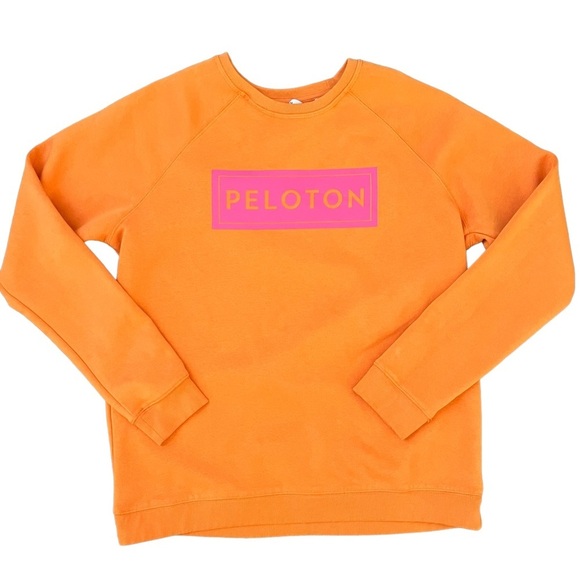 Peloton, orange and pink crewneck logo sweatshirt, size medium - Picture 2 of 8